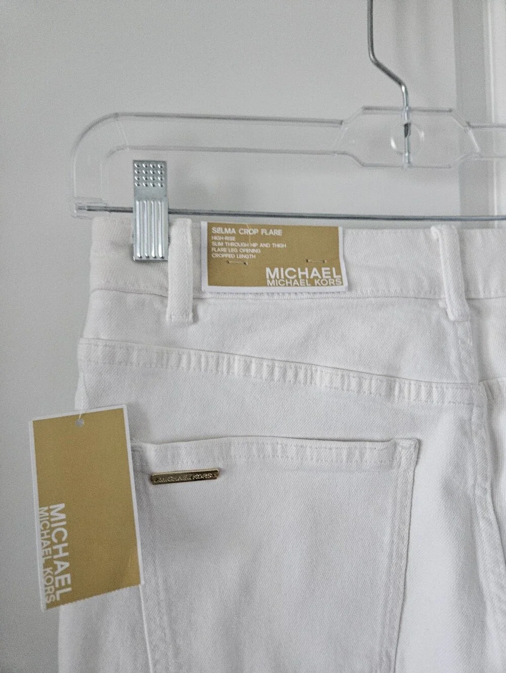 NWT Michael Kors White Selma Flared Jeams Size 6 , 25
